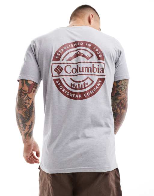 Columbia - Rapid Ridge II - T-shirt met print op achterkant in grijs