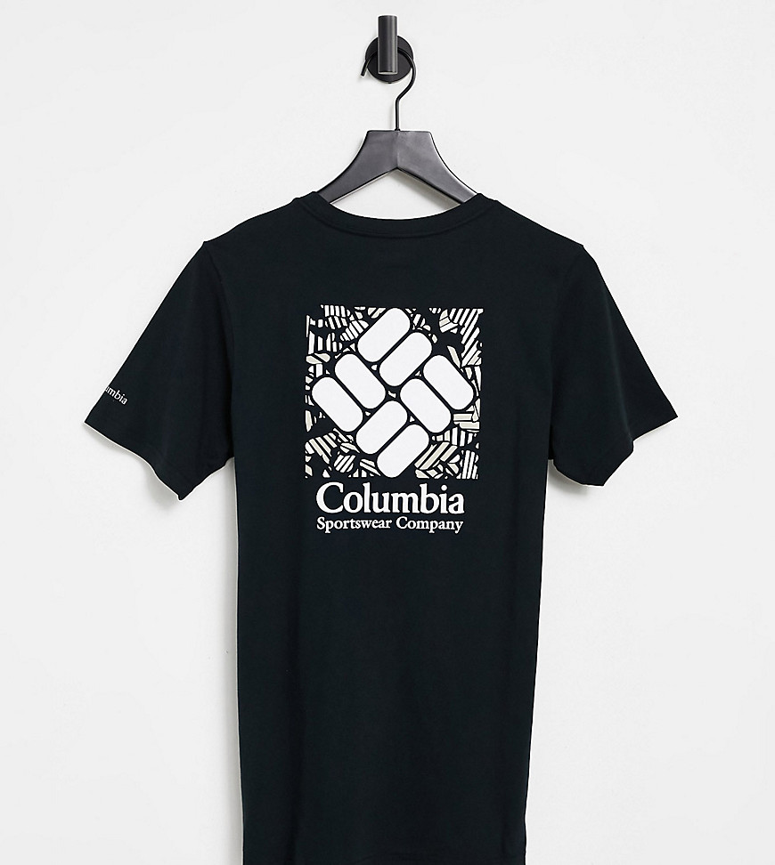 Columbia – Rapid Ridge – Svart t-shirt med tryck på ryggen, endast hos ASOS