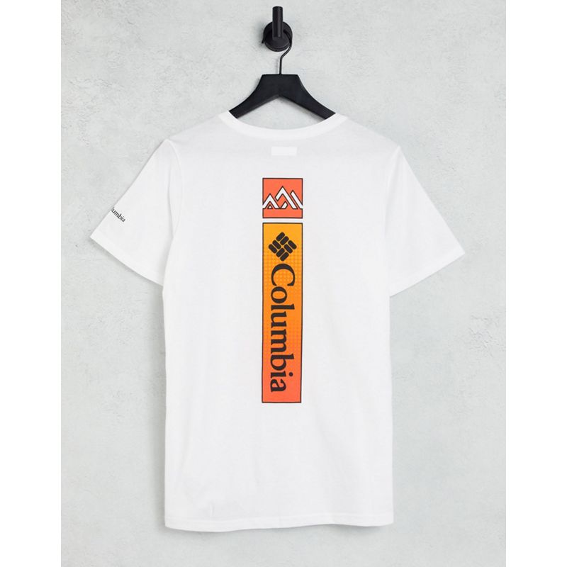 Top Activewear Columbia - Rapid Ridge - T-shirt bianca con stampa sulla schiena