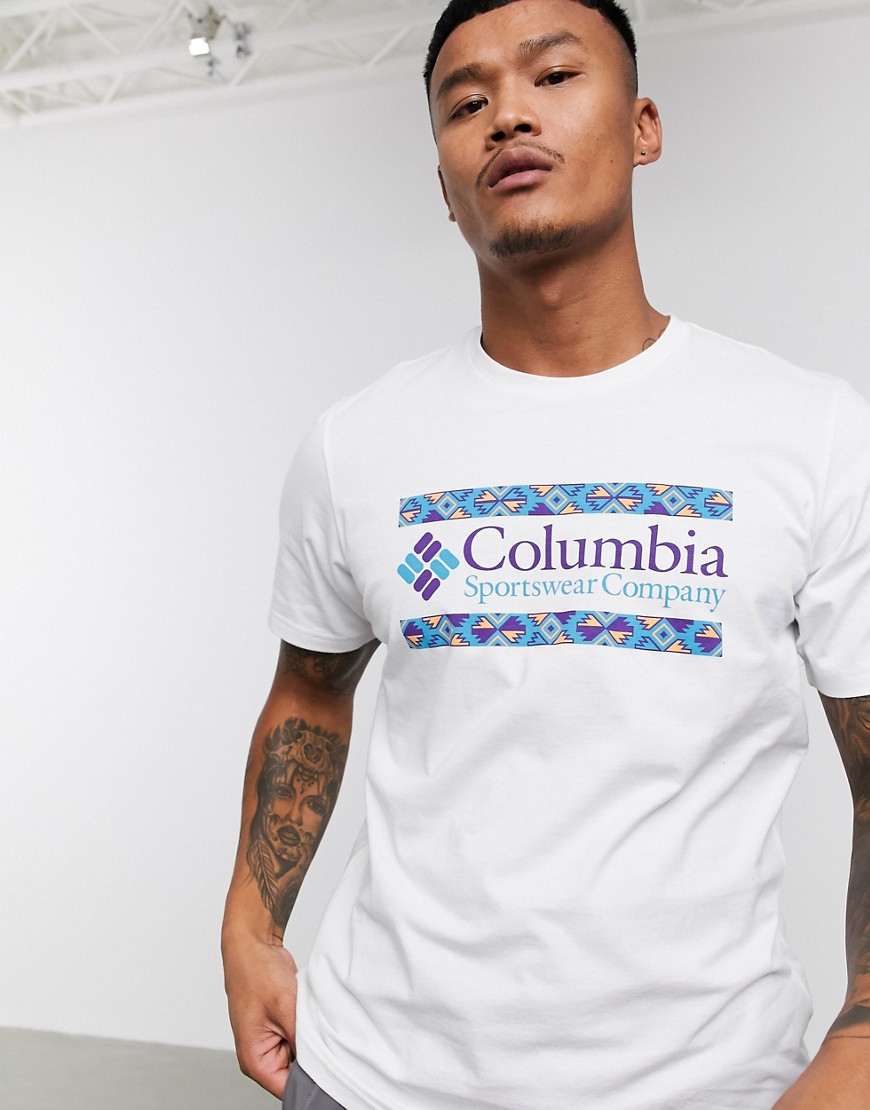 Columbia - Rapid Ridge - T-shirt bianca con stampa-Bianco