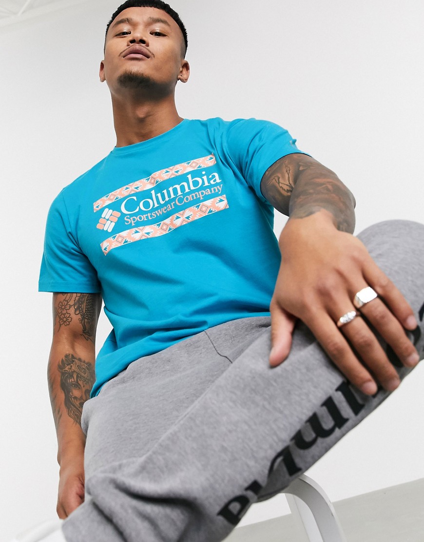 Columbia - Rapid Ridge - T-shirt blu con stampa