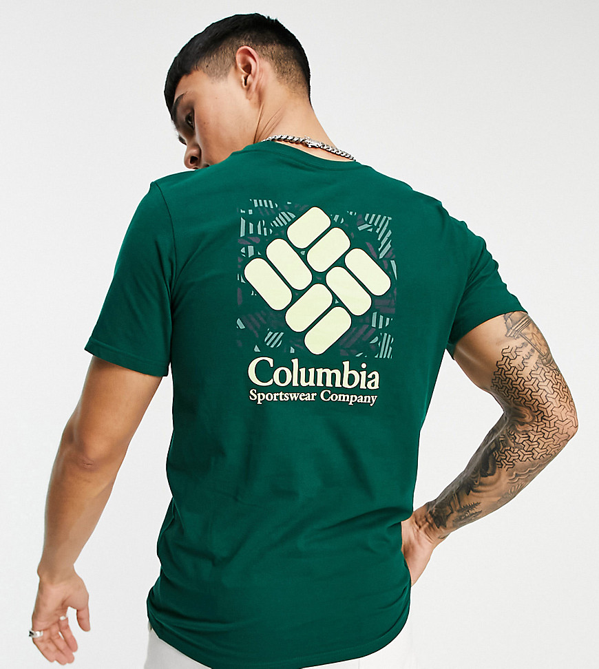 Columbia - Rapid Ridge - T-shirt met grafische print op de achterkant in groen, Exclusief bij ASOS
