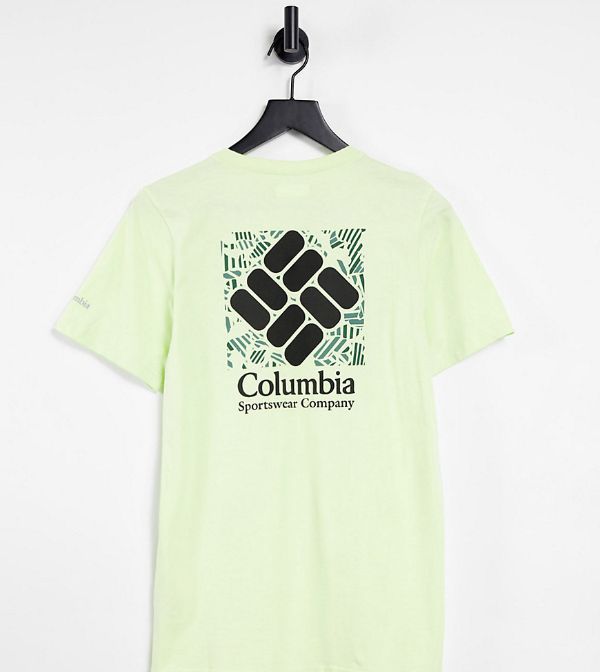Columbia - Rapid Ridge - T-shirt met grafische print op de achterkant in limoengroen, exclusief bij ASOS