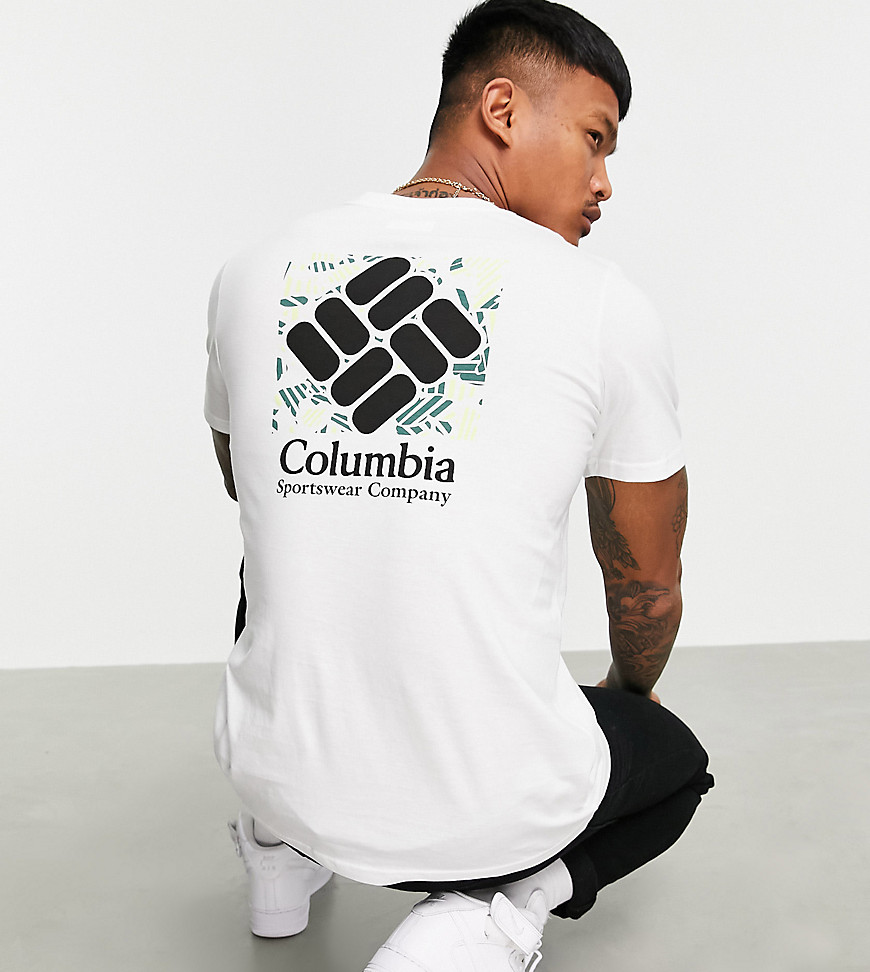 Columbia - Rapid Ridge - T-shirt met grafische print op de rug in wit, exclusief bij ASOS