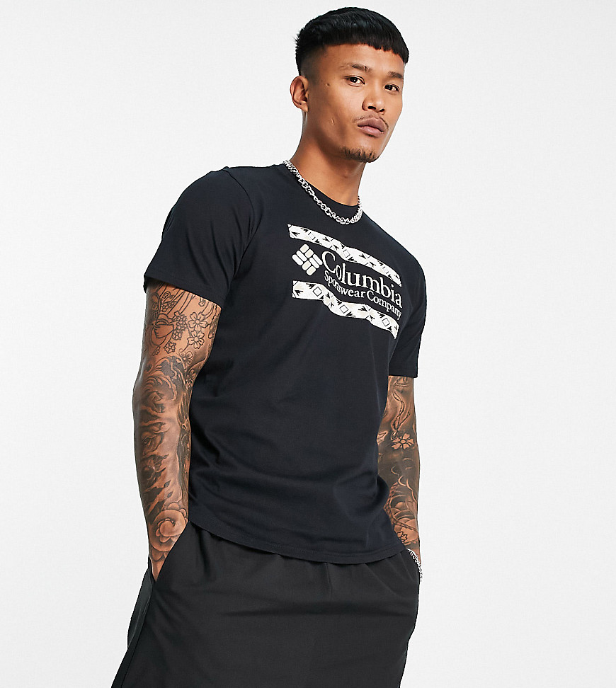 Columbia - Rapid Ridge - T-shirt met print in zwart/paars, exclusief bij ASOS