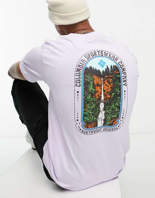 Columbia retro festival back print T-shirt in lilac
