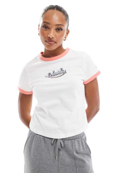 Columbia – Rolling Bend – Biały T-shirt z grafiką - view 1