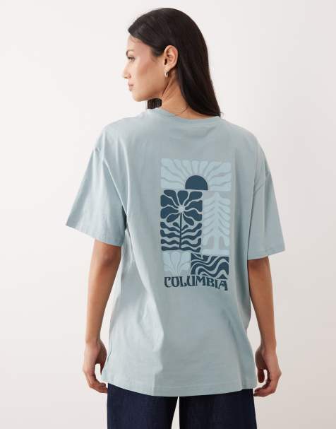 Columbia - Rolling Bend - Blå oversized T-shirt med grafik - view 1