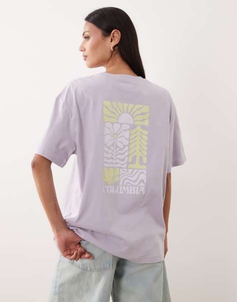 Columbia – Rolling Bend – Fioletowy T-shirt oversize z grafiką - view 1