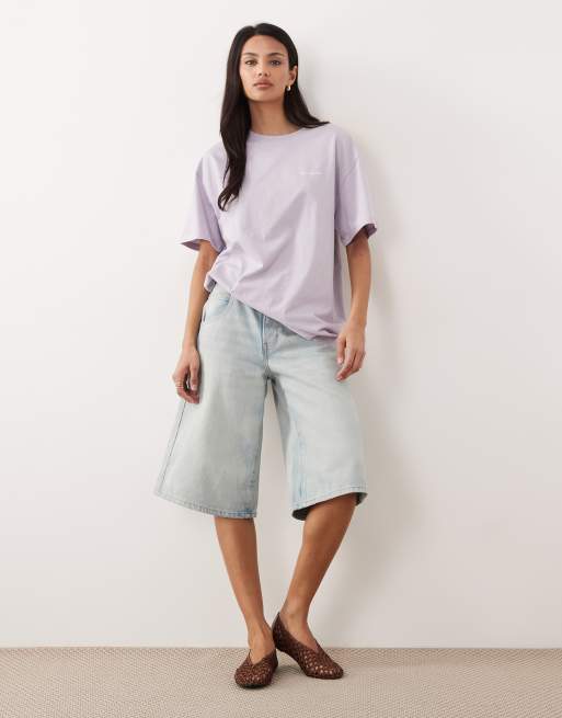 Columbia – Rolling Bend – Fioletowy T-shirt oversize z grafiką, 3 z 4