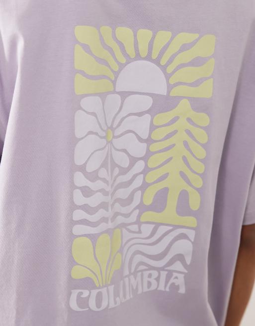 Columbia Rolling Bend graphic oversized t-shirt in purple, 4 of 4