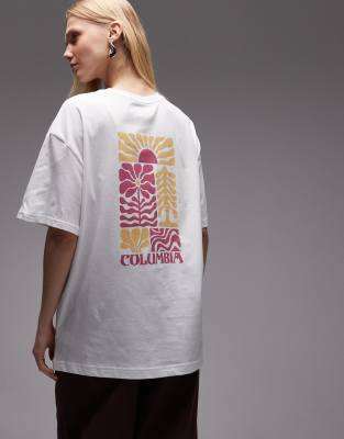 Columbia - Rolling Bend - Oversize-T-Shirt in Weiß mit Grafikprint