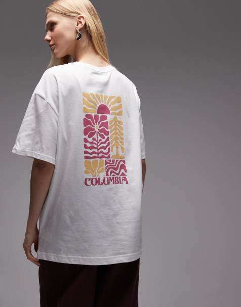 Columbia - Rolling Bend - T-shirt oversize bianca con grafica - view 1