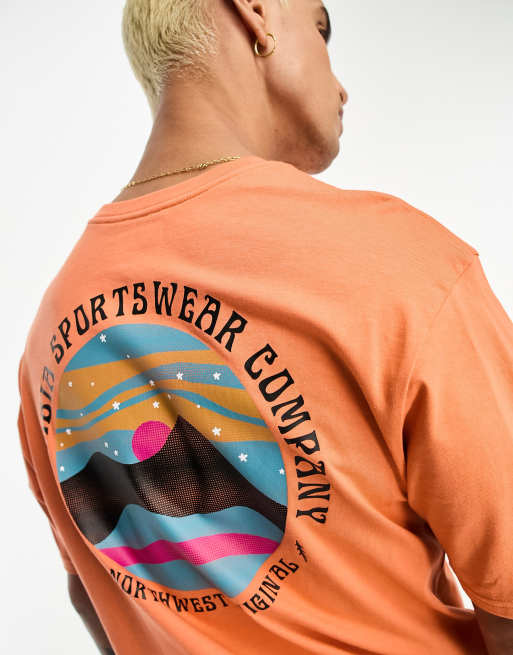 Columbia Rollingwood Park backprint t-shirt in orange exclusive to