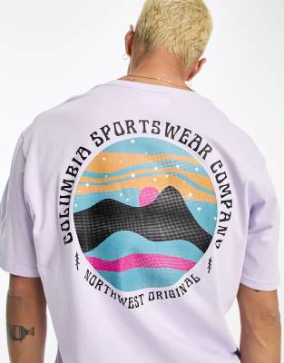 Columbia – Rollingwood Park – T-Shirt mit Rückenprint in Flieder, exklusiv bei ASOS 