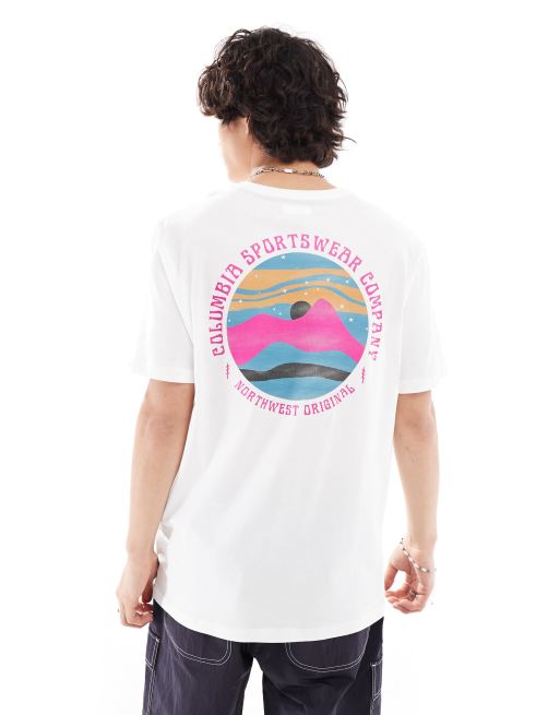 Columbia - Rollingwood - T-shirt bianca con stampa sul retro - In esclusiva per ASOS