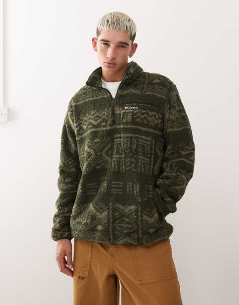 Columbia – Rugged Ridge – Fleece-Sweatshirt aus hochflorigem Fleece in Grün mit kurzem Reißverschluss - view 1