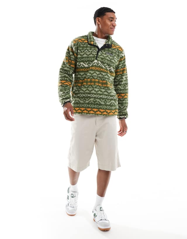 Columbia Rugged Ridge half snap fleece in green | ASOS