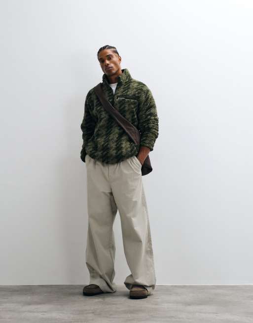 Columbia Rugged Ridge high pile full zip fleece in green, 3 of 5