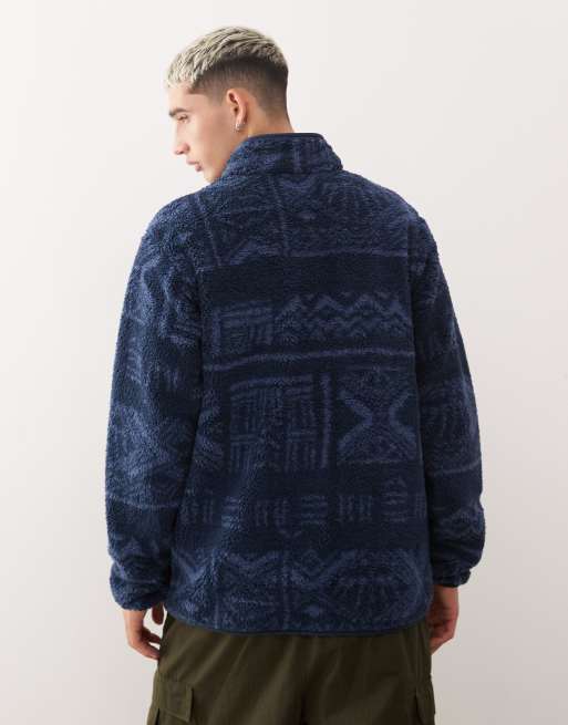 Columbia - Rugged Ridge High Pile - Marineblå fleece med halv lynlås, 3 af 5