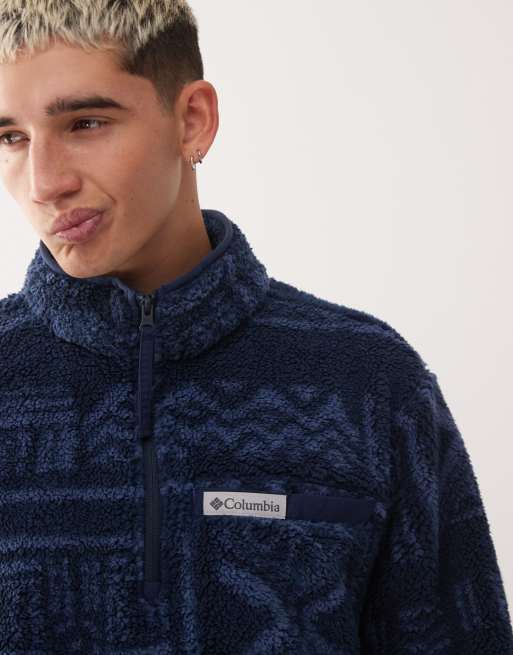 Columbia - Rugged Ridge High Pile - Marineblå fleece med halv lynlås, 5 af 5