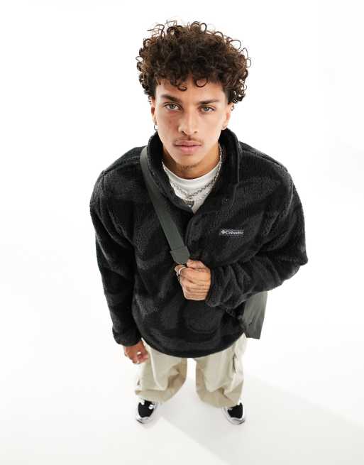 Columbia - Rugged Ridge II - Sherpa fleece met halve drukknoopsluiting in zwarte print