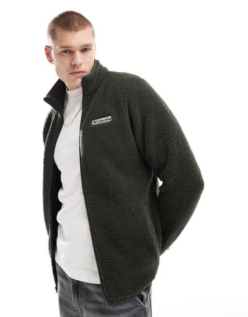 Columbia – Rugged Ridge III – Fleece-Jacke aus Sherpa-Fleece in Grün mit Reißverschluss