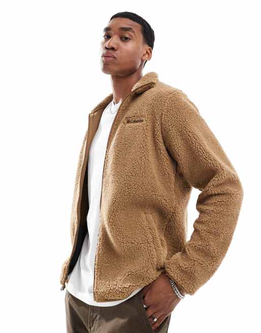 Columbia – Rugged Ridge III – Jacke aus Sherpa-Fleece in Braun mit Reißverschluss