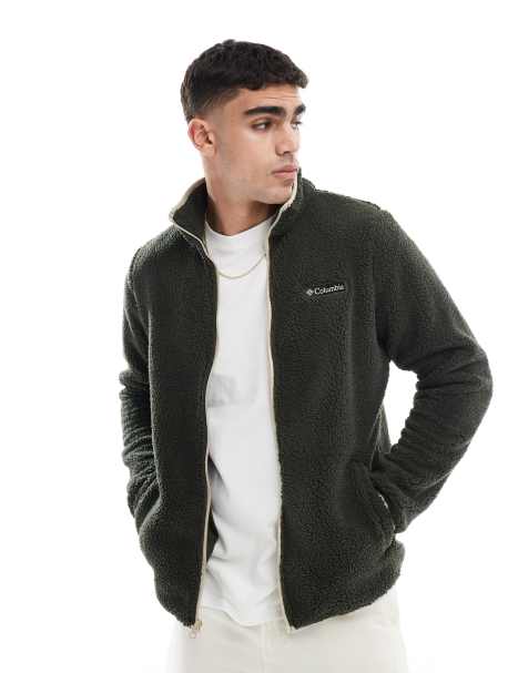 Columbia Rugged Ridge III sherpa full zip fleece in green - view 1