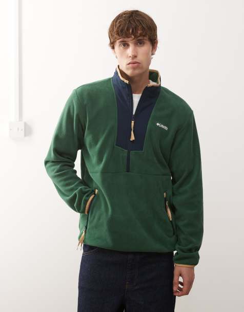 Columbia – Sequoia Grove – Fleece-Pullover in Grün mit kurzem Reißverschluss - view 1