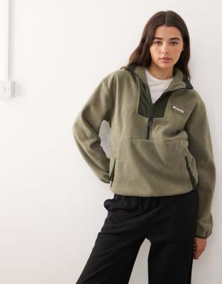 Columbia - Sequoia Grove - Fleece-Sweatshirt in Grün mit kurzem Reißverschluss