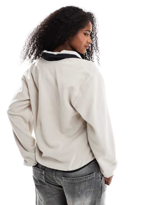 Columbia Sequoia Grove half zip fleece in beige and black, 3 of 4