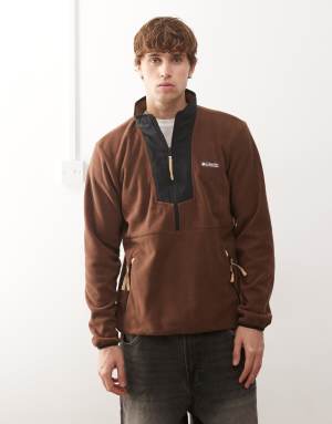 Columbia Sequoia Grove half zip fleece in brown