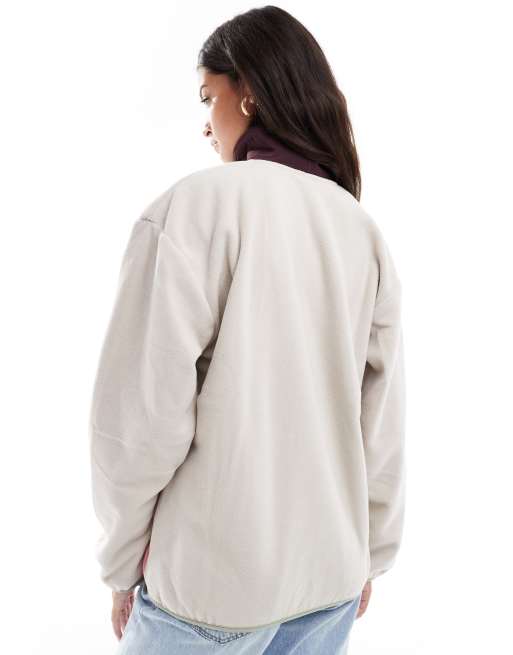 Columbia Sequoia Grove half zip sweat fleece in dark stone and pink agave, 4 of 4