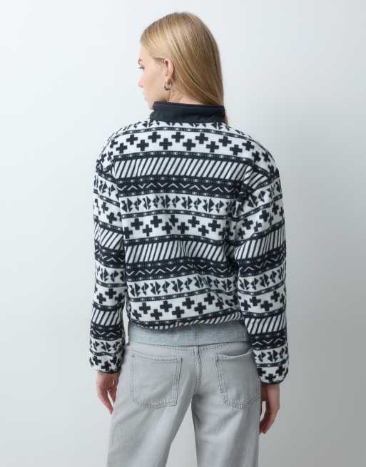 Columbia Sequoia Grove II printed half zip fleece in black multi, 5 of 9