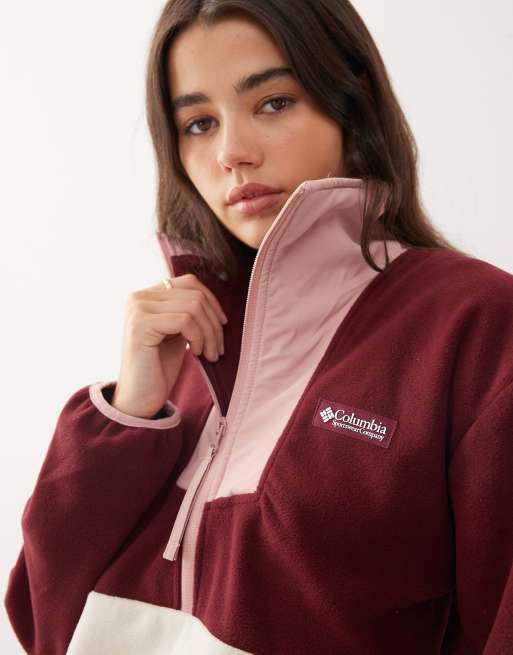 Pull Polaire Homme Columbia Sequoia Grove - Demi-fermeture éclair - Taille L - Rouge épices