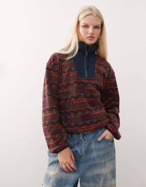 Columbia – Sequoia Grove – Pullover in Burgunderrot mit Print und kurzem Reißverschluss - view 1