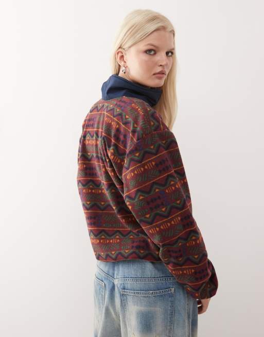 Columbia – Sequoia Grove – Pullover in Burgunderrot mit Print und kurzem Reißverschluss, 4 von 4