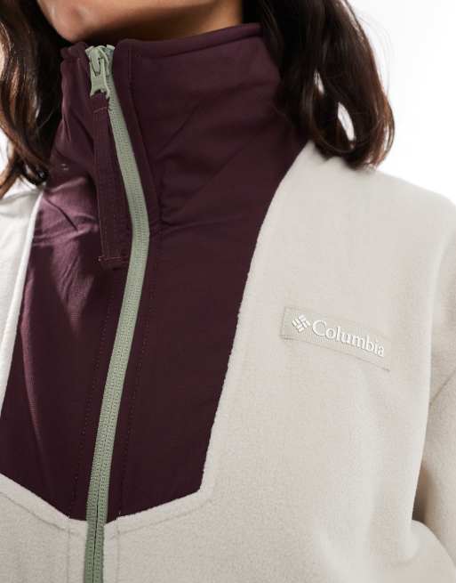 Columbia Sequoia Grove zip fleece in dark stone, pink agave , 3 of 4