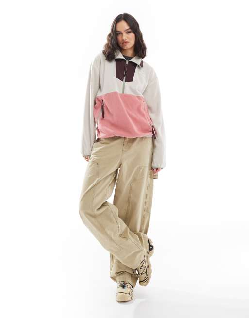 Columbia Sequoia Grove zip fleece in dark stone, pink agave , 4 of 4