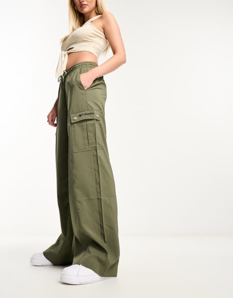 Columbia Silver Ridge oversized cargo jogger in stone green exclusive to ASOS - view 1