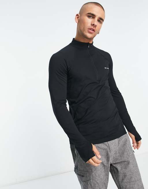 Columbia - Ski - Halfzware top met lange mouwen, 1/4 rits en stretch in zwart