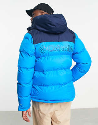 Columbia Ski Iceline Ridge ski puffer jacket in navy and blue