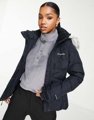 Columbia Ski Lay D Down II faux fur trimmed insulated jacket in black ...