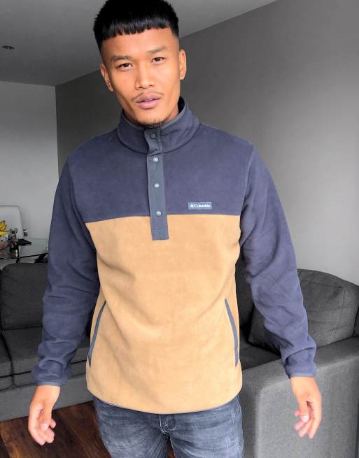 Columbia Skipping Rocks snap neck fleece in brown