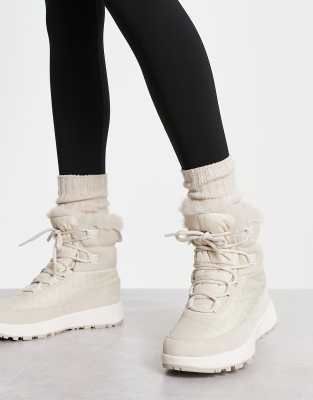 Columbia Slopeside Peak Luxe insulated boots in cream-White