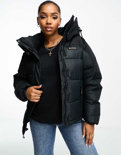 Columbia Snowqualmie puffer jacket with detachable hood in black ASOS