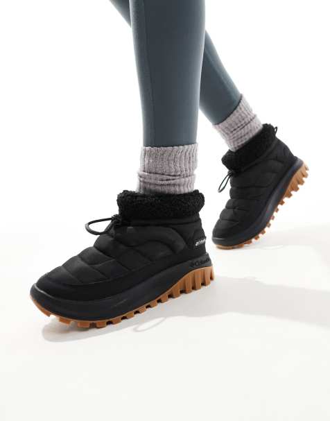 Columbia – Snowtrot – Kurze Schneestiefel in Schwarz und Meersalz - view 1