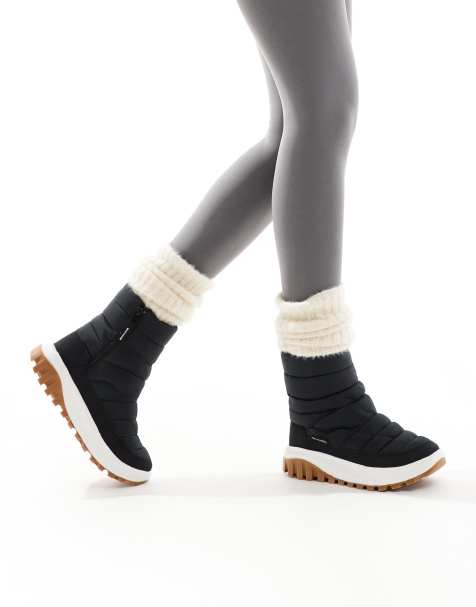 Columbia Snowtrot mid snow boots in black and sea salt - view 1
