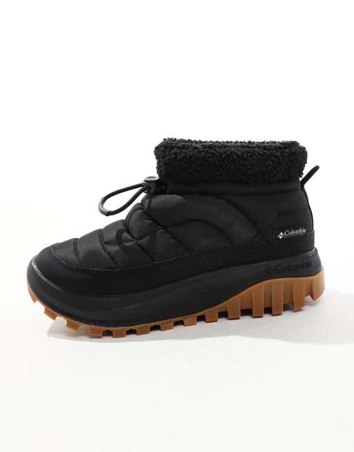 Columbia Snowtrot shorty snow boots in black and sea salt, 4 of 4